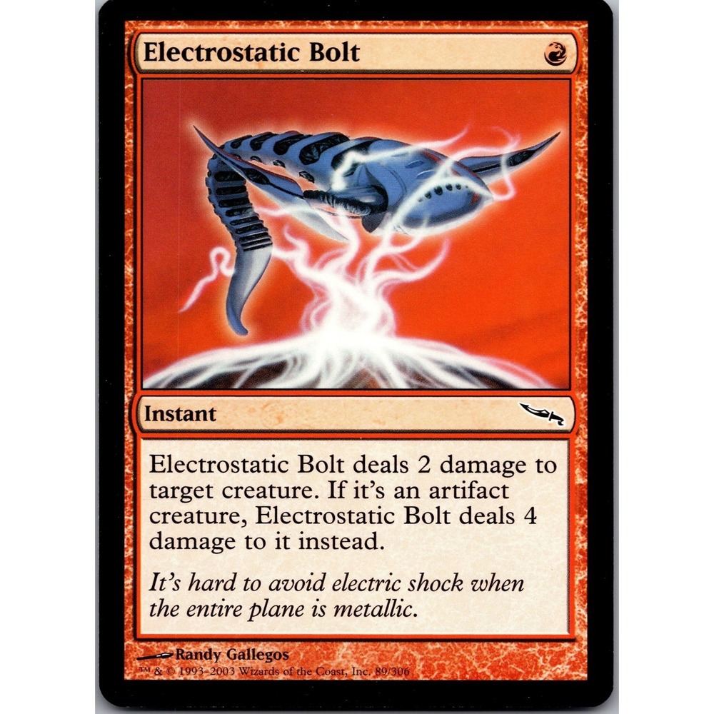 Magic The Gathering Electrostatic Bolt Mirrodin 89 Common Red Instant LP Normal
